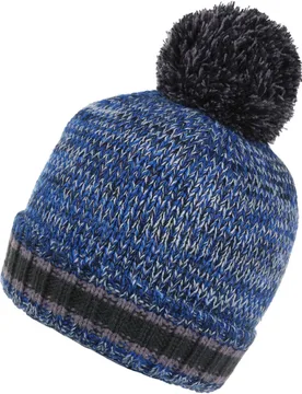 Boys Davin Iv Knitted Fleece Lined Bobble Beanie Hat - Navy - Size 7-10y - Regatta - FashionsVida