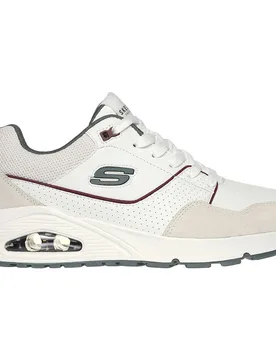 Baskets Street Uno Retro One White Leather / Suede / Green Mesh / Burg Trim EU 40 - Skechers - FashionsVida