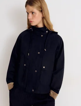 Chaqueta encerada de mujer con chaleco borrego - Brownie - FashionsVida