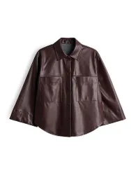 Cape - Poncho in Lederoptik FELEDA dunkelrot 42 damen