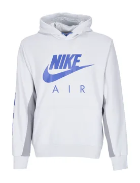 Felpa Cappuccio Uomo Air Basketball Pullover Hoodie Photon Dust/particle Grey/hyper Royal - Nike - FashionsVida