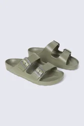 Animal Shore Mens Sliders - Green