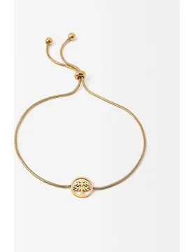 Pulsera de acero inoxidable fina con abalorio de árbol de la vida en - Parfois - FashionsVida