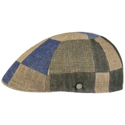 Wescody Patchwork Flat Cap by - beige-blue - Female - Size: XL (60-61 cm)