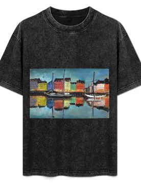 Sailboats in the city, Copenhagen T-Shirt Plus Size Everyday Tee Shirt - Aliexpress - FashionsVida