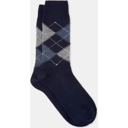 Calcetines de hombre cortos intarsia multicolor