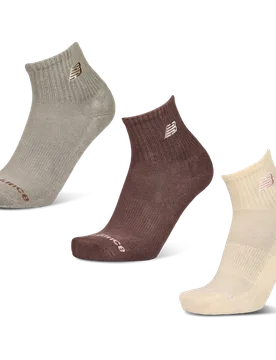 Ankle 3 Pack Unisex Socks - Brown - Size 8.5-10 - Cotton - Brown - Size: 8.5-10 - New Balance - FashionsVida
