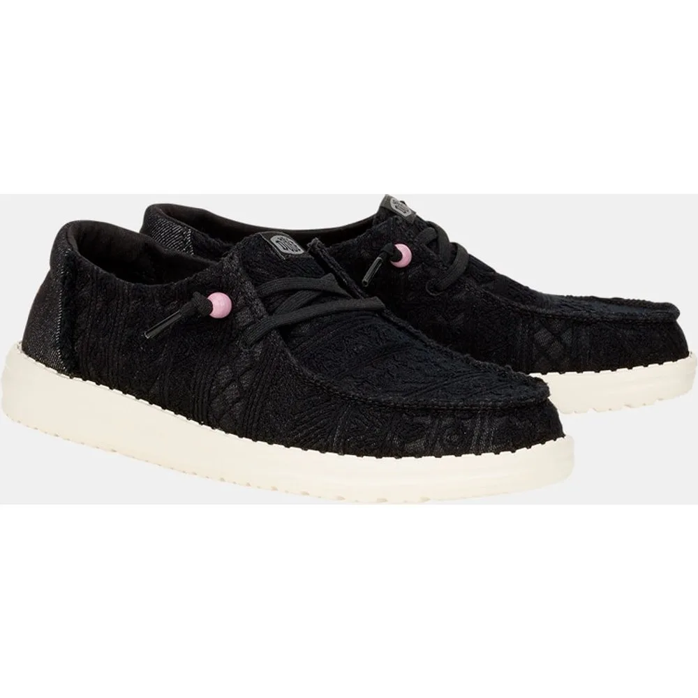 Zapatos de cordones de mujer en tejido y crochet - HeyDude - FashionsVida