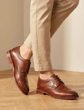 Wide Fit Leather Brogues Brown male - Jones Bootmaker - FashionsVida