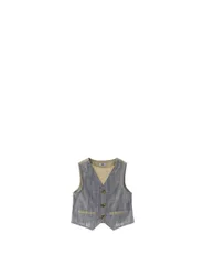 IDO Gilet Misto Lino BLU AVIO 6A