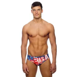 Usa Vintage Map 2013 Swimming Brief Red / Navy M Men
