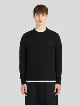 Men's Pure Lambswool Crew Neck Jumper Jet Black - Lyle & Scott - FashionsVida