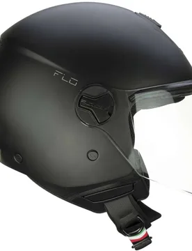 Casco Moto Jet 167A FLO MONO Nero Opaco - Visiera Lunga taglia S - Cgm - FashionsVida