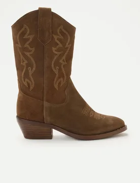 Bota cowboy mujer piel suede - Green Coast - FashionsVida
