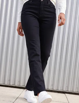 Women's Slim Leg Stretch Jeans in Black Size: 16 - Black - Size: 16 - Roman - FashionsVida
