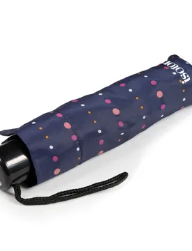 Parapluie recyclé, solide, ouverture/fermeture manuelle (MKP) pois orange ST adulte - Isotoner - FashionsVida