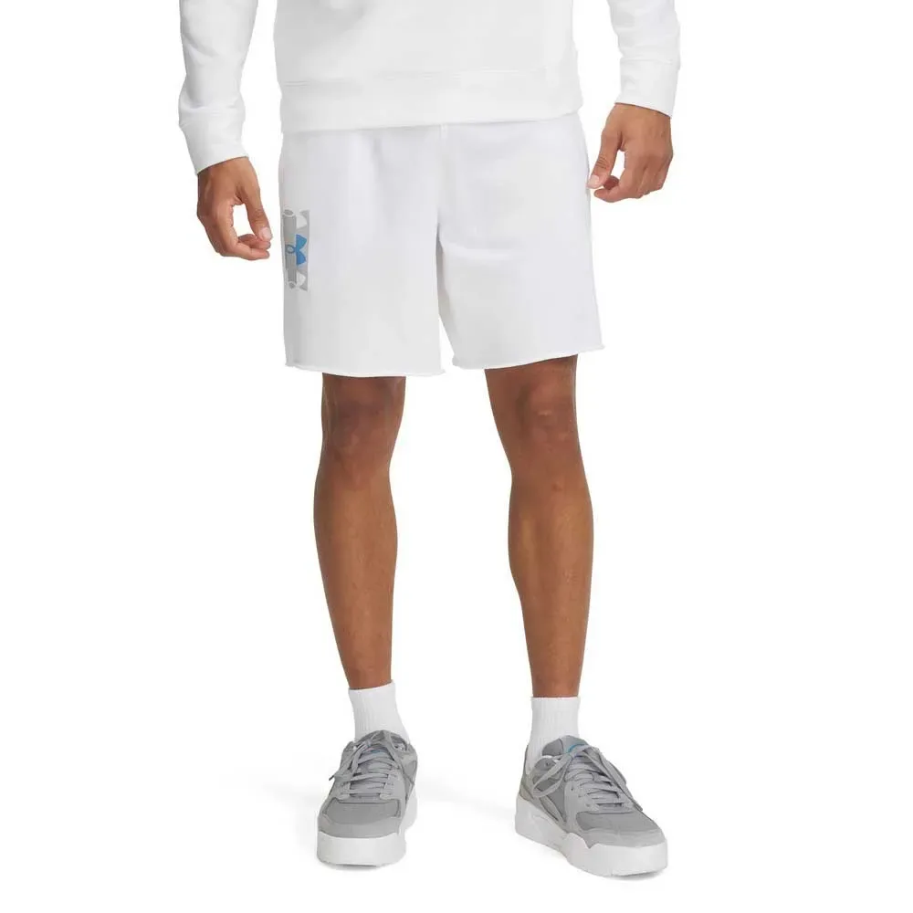 Short Rival Terry Logo 8´´ White / Mod Gray / Ether Blue 2XL - Under armour - FashionsVida