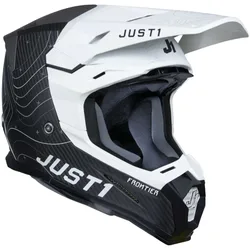 Casco Moto Cross Enduro J22 Frontier Nero Bianco Carbo taglia M