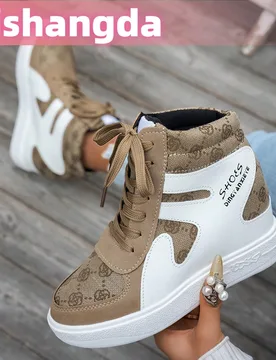 Zapatillas deportivas de plataforma y cuña para mujer de otoño/invierno, zapatos casuales con 8 cm de tacón oculto, suela gruesa, zapatos deportivo - Shein - FashionsVida