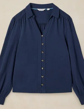 Ronley Organic Shirt - Dark Navy - White stuff - FashionsVida