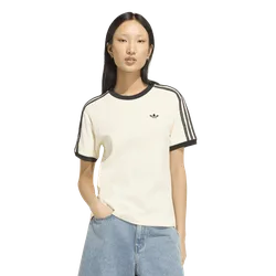 Stripes T-shirt Women T-Shirts - White - Size L (16-18) - Cotton Jersey - White - Size: Large