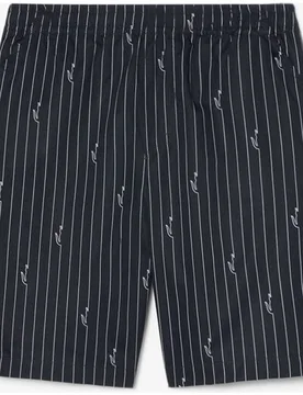 Bermuda de hombre corta de algodón de rayas con estampado de cocodrilo - Lacoste - FashionsVida