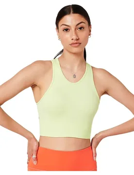 Soutien-gorge De Sport Core Seamless Mid Impact Bra Lime Yellow L - Superdry - FashionsVida