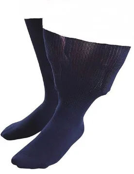 Mens & Womens Extra Wide Soft Cotton Oedema Socks For Swollen Feet - Navy - Size 4-6.5 - IOMI - FashionsVida