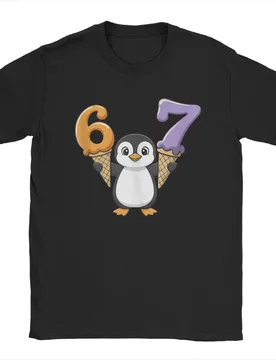 Penguin Six Seven Ice Cream Drip Men T Shirts Vintage Tees Short Sleeve Round Neck T-Shirts 100% Cotton Big Size Tops - Aliexpress - FashionsVida