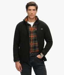 Superdry Herren Gesticktes Logo Polar Fleece Reißverschlussjacke, Schwarz, Größe: M