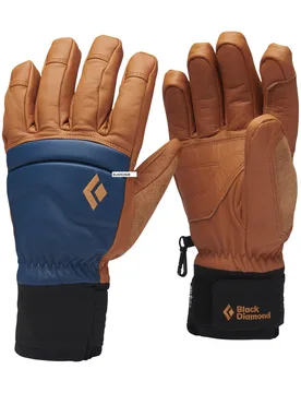 Gants de freeride en PrimaLoft® - Spark Gloves Henna Ink Blue en Cuir - Taille S - Bleu - Black diamond - FashionsVida