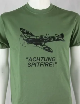 Vintage Achtung Spitfire Exclusive Printed T-Shirt RAF Military Forces Tactical tshirt For Men size S-3XL - Aliexpress - FashionsVida