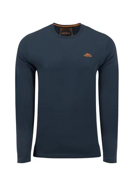 Weird Fish Fins Branded Long Sleeve T-Shirt Size 2XL - men men all-mens men tshirts men tshirts plain new-arrivals all new-arrivals mens - Navy - FashionsVida