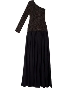 Vestido midi con cuerpo de punto brillante y falda de tafetán de mujer - The-Are - FashionsVida