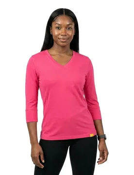 T-shirt Da Donna A Maniche 3/ Uv 50+ V-neck - Iq-uv - FashionsVida