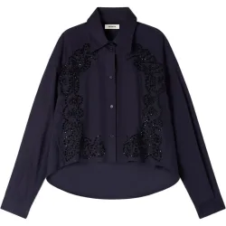 Camisa de mujer 100% algodón bordada floral