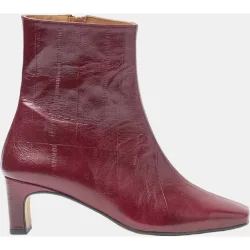 Botines de mujer en piel grabada efecto anguila