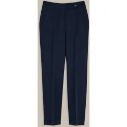 Pantalón recto de mujer de algodón con pinzas
