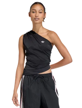 Rouched One Shoulder Top Donna - Magliette Nero - Taglia L (42-44) - Poly Mesh L (42-44) - Adidas - FashionsVida
