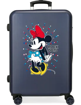 Maleta mediana infantil Minnie rígida 65cm Rock Dots rígida con capacidad de 56L - Disney - FashionsVida