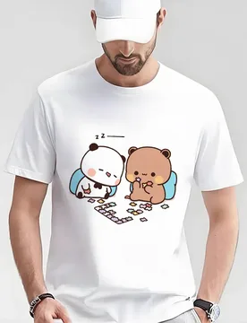 Bubu & Dudu playing board game Anime Gift t shirt ‌kawaii‌ Panda Bear Cartoon Graphic tee Cute Y2K Clothes All size Tee S-6XL - Aliexpress - FashionsVida