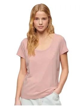 T-shirt à Manches Courtes Scoop Grey Pink 2XS - Superdry - FashionsVida