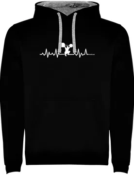 Sweat à Capuche Fitness Heartbeat Two-colour Black / Grey M - Kruskis - FashionsVida