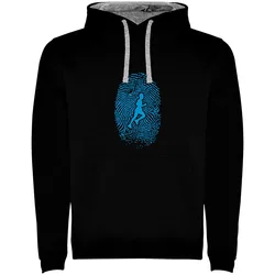 Felpa Con Cappuccio Runner Fingerprint Two-colour Black / Grey XL