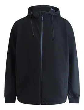 Mens Active Shell Hybrid Hooded Jacket Black - Size Small - Aquascutum - FashionsVida