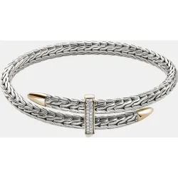 Pulsera Chain Bypass de plata y diamantes