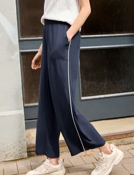 Street One Wide Leg Culotte im Loose Fit mit Piping female Blau - Street One Studio - FashionsVida