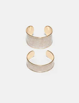 Er-Set Armreifen Emaille Ecru OS - Stradivarius - FashionsVida