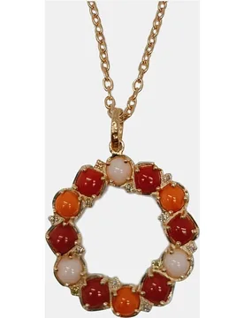Colgante de oro, diamante Fancy y coral - Romo Designs - FashionsVida