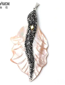 ShinyGem 5pcs Vintage 45-56mm Leaf Shape Shell Pendant Charms Pearl Micro Inlay Rhinestone White Shell Pendant Jewelry Making - Aliexpress - FashionsVida